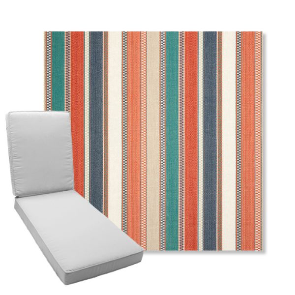 Picture of Ascend Tropical | Boxed Chaise Lounge Cushion - Sunbrella© Fabric