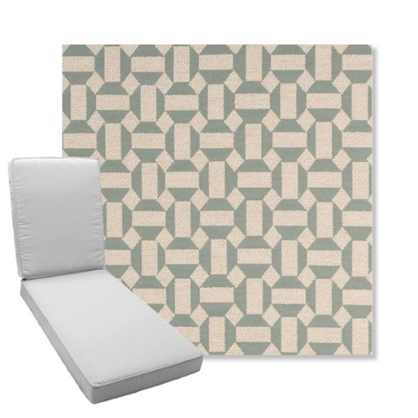Picture of Assemble Mist | Boxed Chaise Lounge Cushion - Sunbrella© Fabric