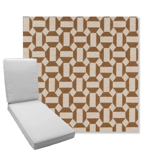 Picture of Assemble Teak | Boxed Chaise Lounge Cushion - Sunbrella© Fabric