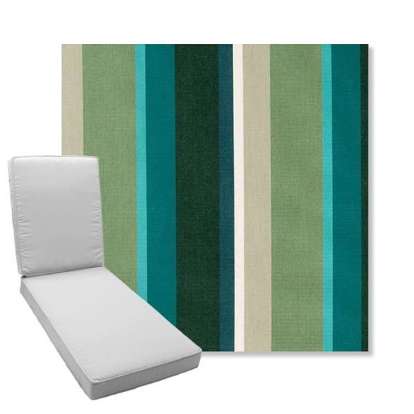 Picture of Beaming Lagoon | Boxed Chaise Lounge Cushion - Sunbrella© Fabric
