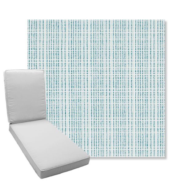 Picture of Benson Lagoon | Boxed Chaise Lounge Cushion - Sunbrella© Fabric