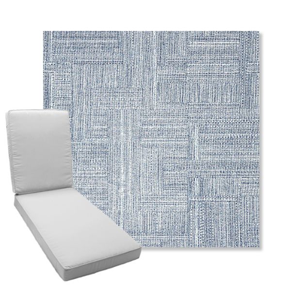 Picture of Boro Indigo | Boxed Chaise Lounge Cushion - Sunbrella© Fabric