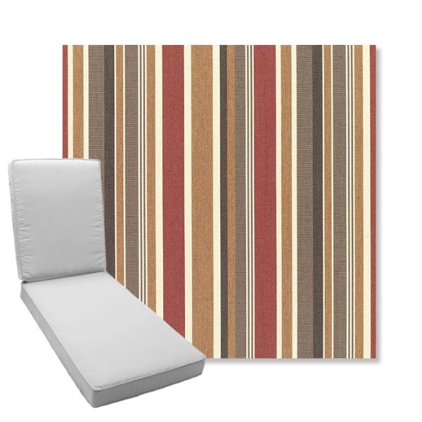 Picture of Brannon Redwood | Boxed Chaise Lounge Cushion - Sunbrella© Fabric