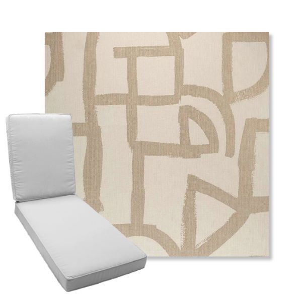 Picture of Brushstroke Stucco | Boxed Chaise Lounge Cushion - Sunbrella© Fabric