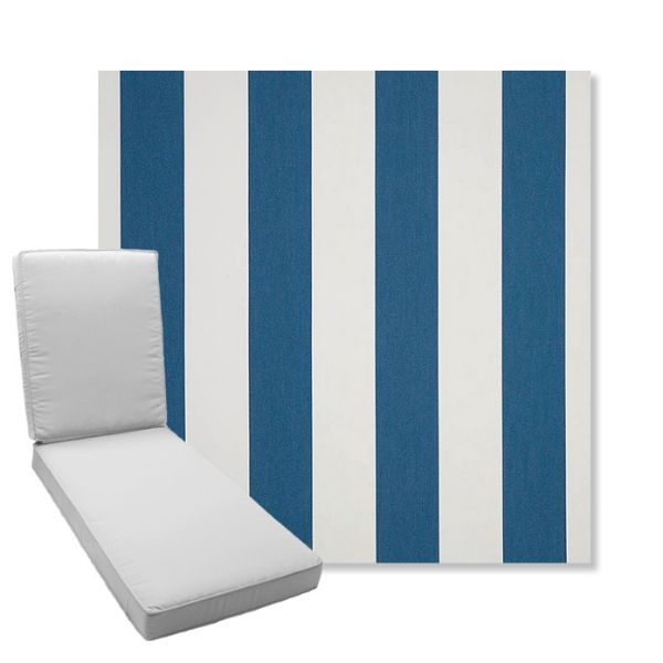 Picture of Cabana Regatta | Boxed Chaise Lounge Cushion - Sunbrella© Fabric