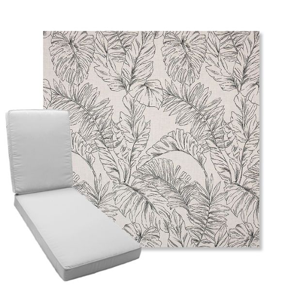 Picture of Calm Graphite | Boxed Chaise Lounge Cushion - Sunbrella© Fabric