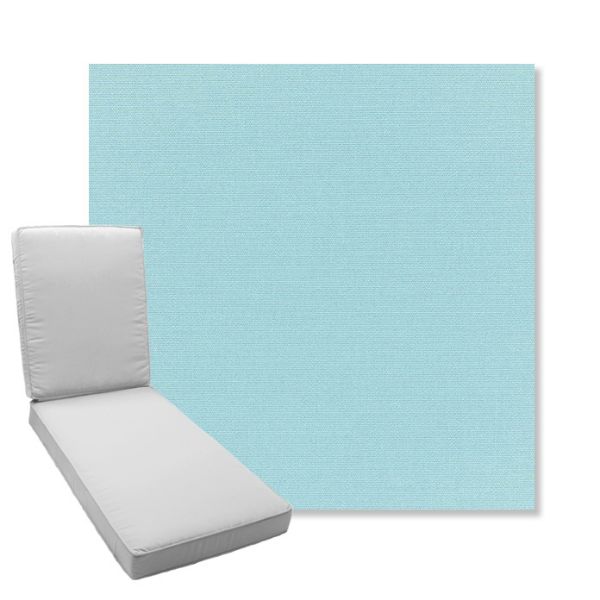 Picture of Canvas Mineral Blue | Boxed Chaise Lounge Cushion - Sunbrella© Fabric