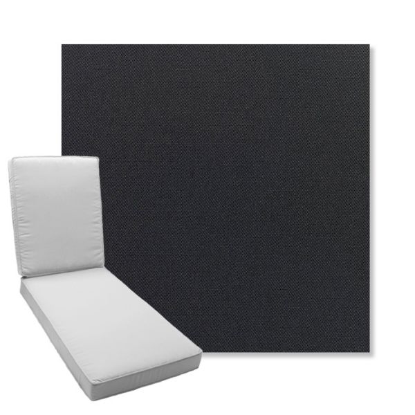 Picture of Canvas Raven Black | Boxed Chaise Lounge Cushion - Sunbrella© Fabric
