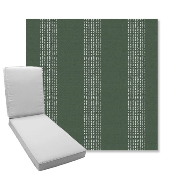 Picture of Caper Moss | Boxed Chaise Lounge Cushion - Sunbrella© Fabric