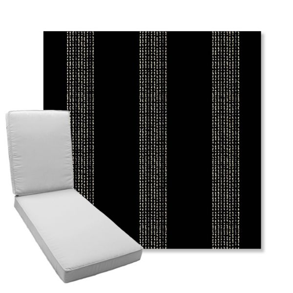 Picture of Caper Onyx | Boxed Chaise Lounge Cushion - Sunbrella© Fabric