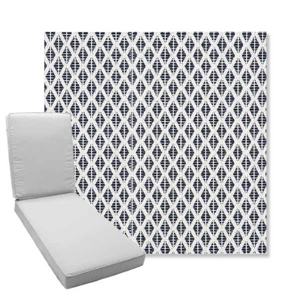 Picture of Detail Navy | Boxed Chaise Lounge Cushion - Sunbrella© Fabric