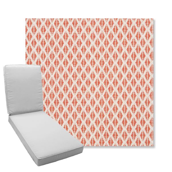 Picture of Detail Persimmon | Boxed Chaise Lounge Cushion - Sunbrella© Fabric