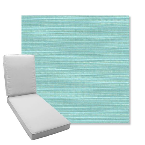 Picture of Dupione Celeste | Boxed Chaise Lounge Cushion - Sunbrella© Fabric