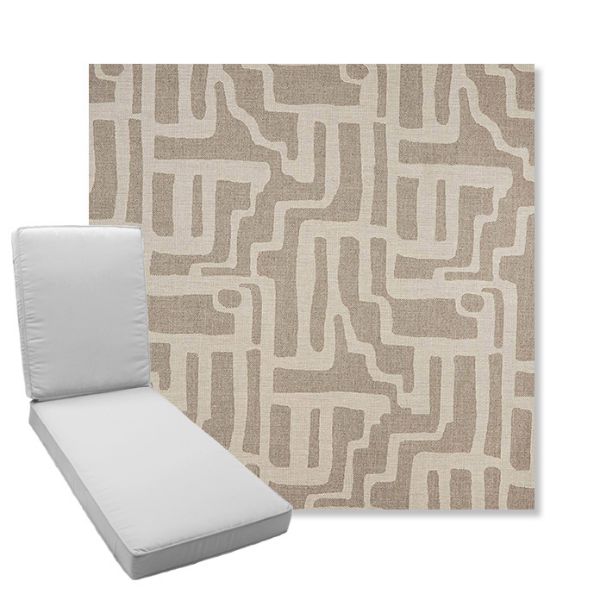 Picture of Escher Greige | Boxed Chaise Lounge Cushion - Sunbrella© Fabric