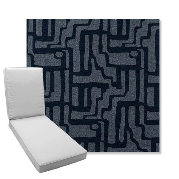 Picture of Escher Indigo | Boxed Chaise Lounge Cushion - Sunbrella© Fabric