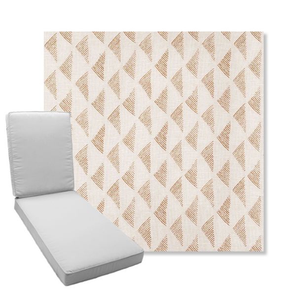 Picture of Etched Angles Congnac | Boxed Chaise Lounge Cushion - Sunbrella© Fabric