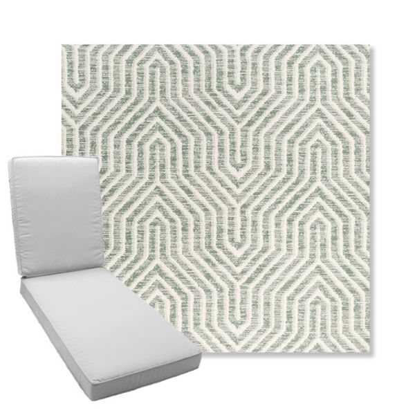 Picture of Etna Juniper | Boxed Chaise Lounge Cushion - Sunbrella© Fabric