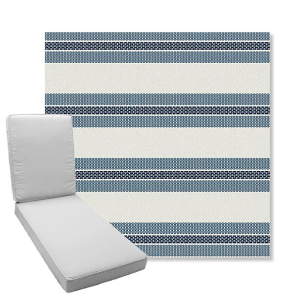 Picture of Excel Denim | Boxed Chaise Lounge Cushion - Sunbrella© Fabric