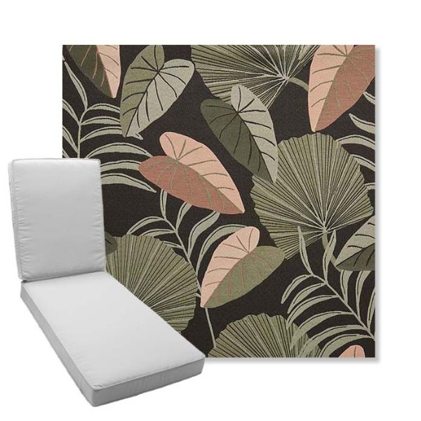 Picture of Fernie Midnight Garden | Boxed Chaise Lounge Cushion - Sunbrella© Fabric