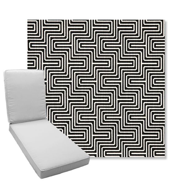 Picture of Figure Onyx | Boxed Chaise Lounge Cushion - Sunbrella© Fabric
