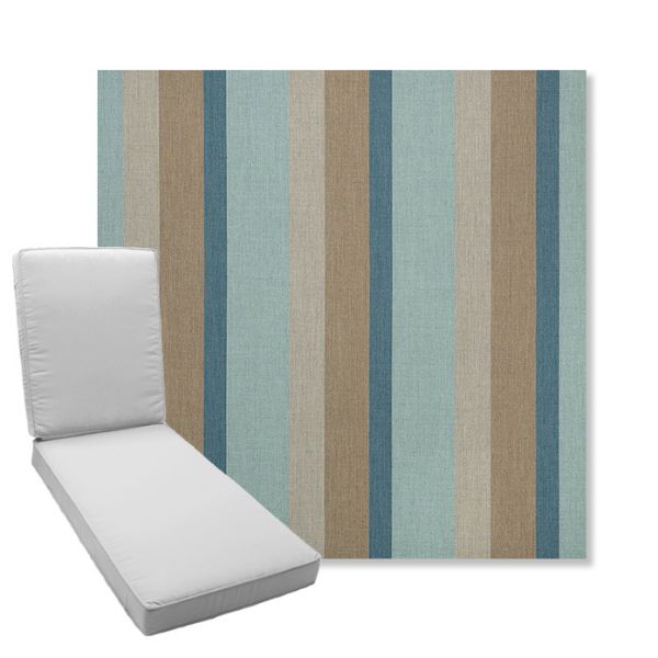 Picture of Gateway Mist | Boxed Chaise Lounge Cushion - Sunbrella© Fabric