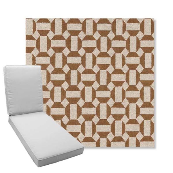 Picture of Hoopla Cold Brew | Boxed Chaise Lounge Cushion - Sunbrella© Fabric