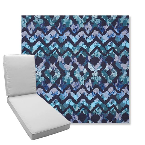 Picture of Inga Waterscape | Boxed Chaise Lounge Cushion - Sunbrella© Fabric