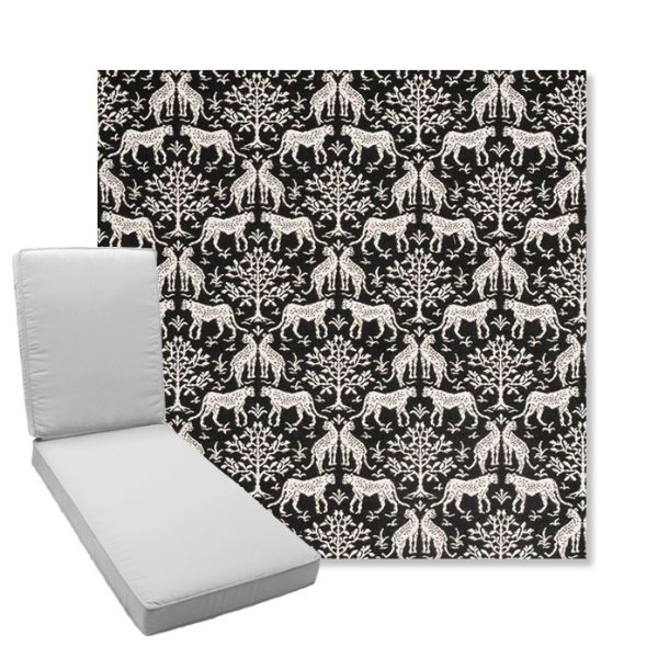 Picture of Jaipur Frame Onyx | Boxed Chaise Lounge Cushion - Sunbrella© Fabric