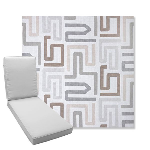 Picture of Labyrinth Cloud | Boxed Chaise Lounge Cushion - Sunbrella© Fabric