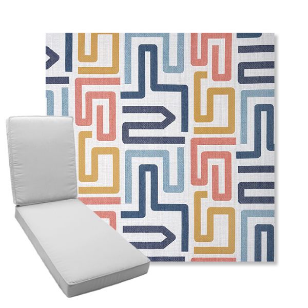 Picture of Labyrinth Fiesta | Boxed Chaise Lounge Cushion - Sunbrella© Fabric