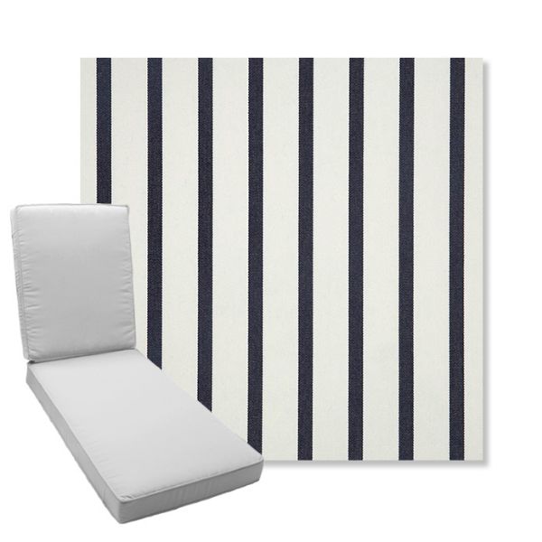 Picture of Lido Indigo | Boxed Chaise Lounge Cushion - Sunbrella© Fabric