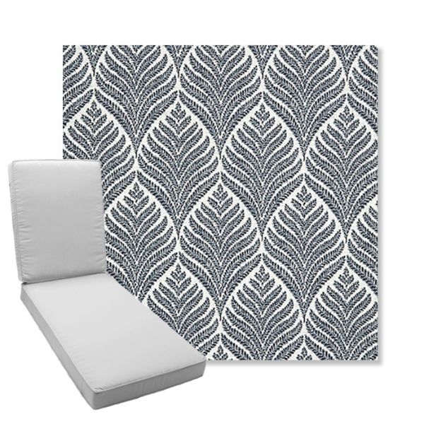 Picture of Linnaeus Indigo | Boxed Chaise Lounge Cushion - Sunbrella© Fabric