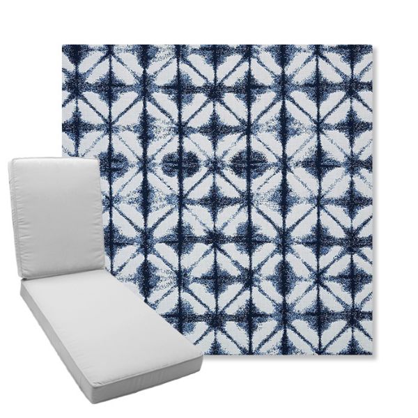 Picture of Midori Indigo | Boxed Chaise Lounge Cushion - Sunbrella© Fabric
