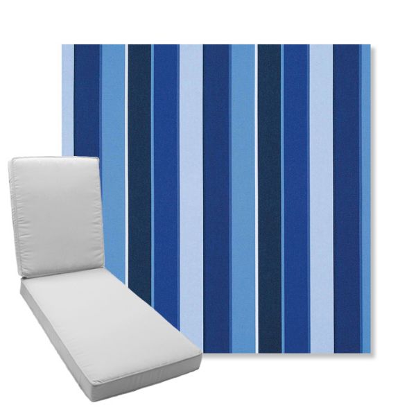 Picture of Milano Cobalt | Boxed Chaise Lounge Cushion - Sunbrella© Fabric