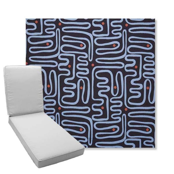 Picture of Nema Lazuli | Boxed Chaise Lounge Cushion - Sunbrella© Fabric