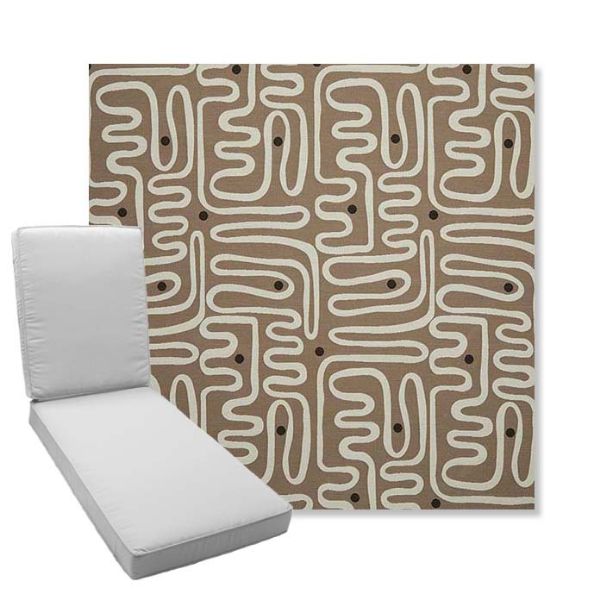 Picture of Nema Pampas | Boxed Chaise Lounge Cushion - Sunbrella© Fabric