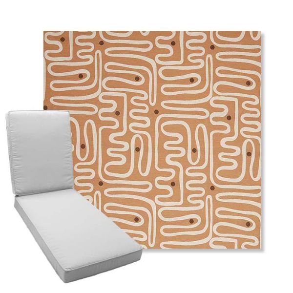 Picture of Nema Peachwood | Boxed Chaise Lounge Cushion - Sunbrella© Fabric