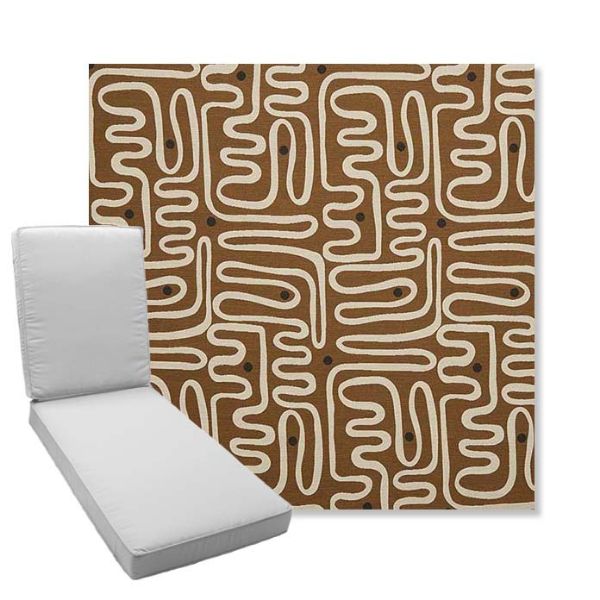 Picture of Nema Teak | Boxed Chaise Lounge Cushion - Sunbrella© Fabric