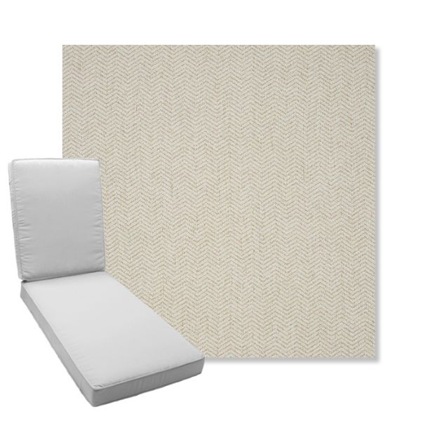 Picture of Odette Alabaster | Boxed Chaise Lounge Cushion - Sunbrella© Fabric