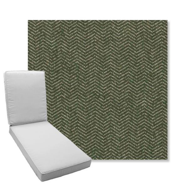 Picture of Odette Fern | Boxed Chaise Lounge Cushion - Sunbrella© Fabric