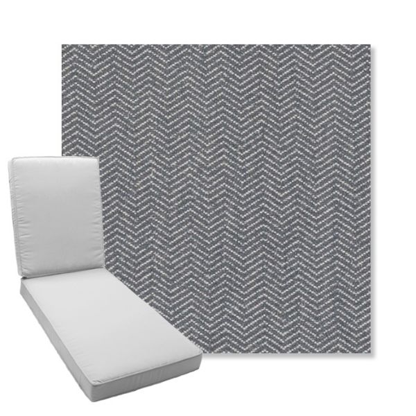 Picture of Odette Slate | Boxed Chaise Lounge Cushion - Sunbrella© Fabric