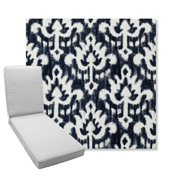 Picture of Patra Indigo | Boxed Chaise Lounge Cushion - Sunbrella© Fabric