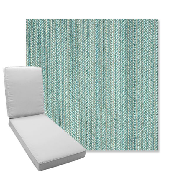 Picture of Posh Aqua | Boxed Chaise Lounge Cushion - Sunbrella© Fabric