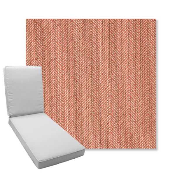 Picture of Posh Coral | Boxed Chaise Lounge Cushion - Sunbrella© Fabric