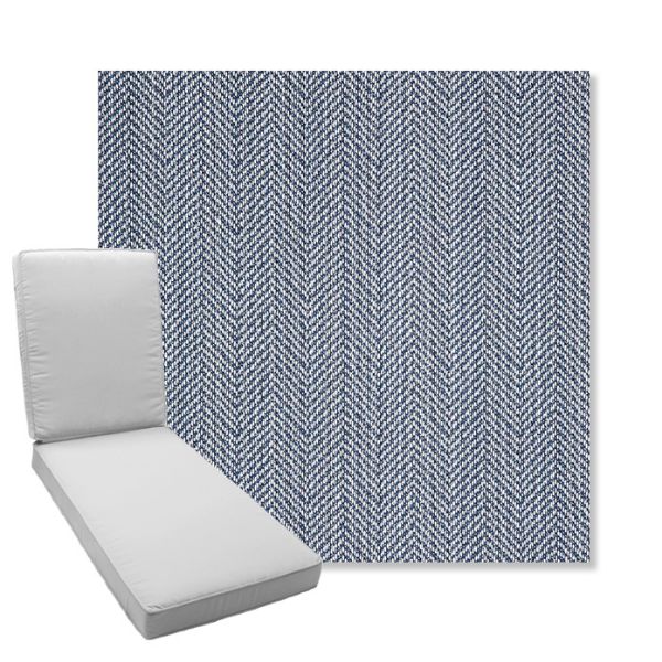 Picture of Posh Sapphire | Boxed Chaise Lounge Cushion - Sunbrella© Fabric