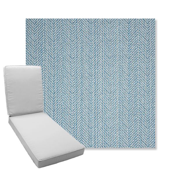 Picture of Posh Sky | Boxed Chaise Lounge Cushion - Sunbrella© Fabric