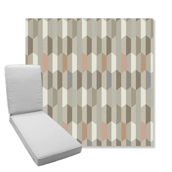 Picture of Precise Fawn | Boxed Chaise Lounge Cushion - Sunbrella© Fabric
