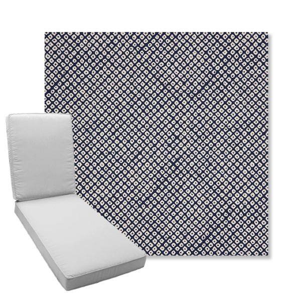 Picture of Shibori Indigo | Boxed Chaise Lounge Cushion - Sunbrella© Fabric