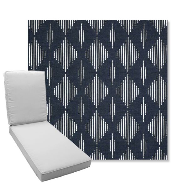 Picture of Spinner Diamond Midnight | Boxed Chaise Lounge Cushion - Sunbrella© Fabric