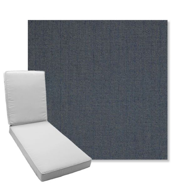 Picture of Switch Denim | Boxed Chaise Lounge Cushion - Sunbrella© Fabric